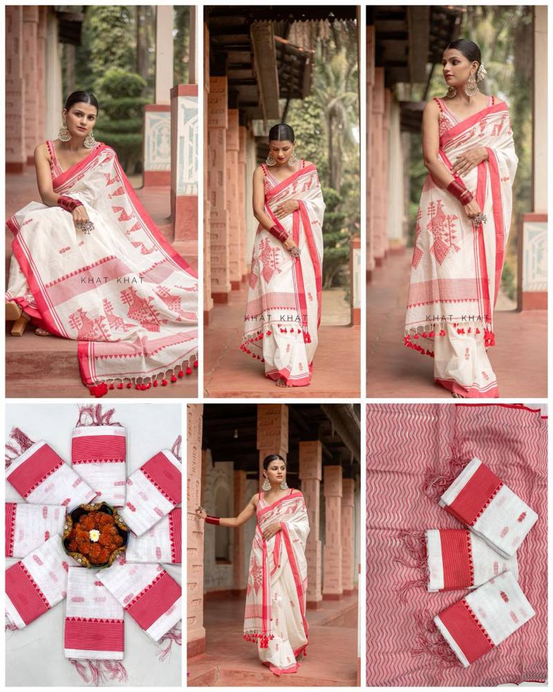 Lilan Soft Cotton Pallu Saree for Festive Elegance - Posyfish.in