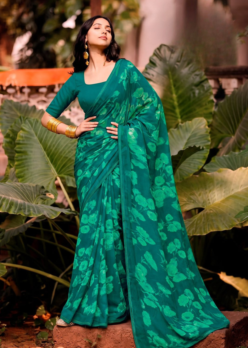 Premium Designer Printed Georgette Sarees