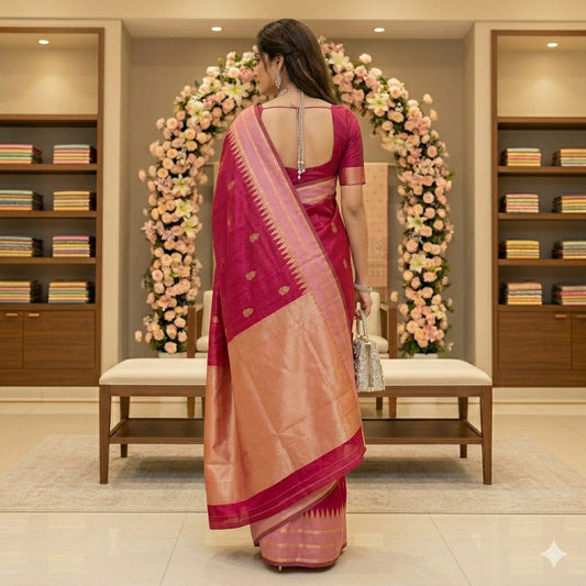 Aab Pink Vol 1 Soft Silk Jacquard Festival Wear Saree - Elegant Pink Silk Jacquard Saree for Celebrations - Posyfish.in