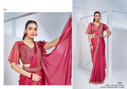 Designer Heavy Saree for Party Wear - Ready to Wear Elegance - Posyfish.in