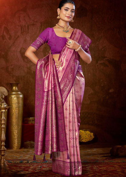 Kanjivaram Silk With Heavy Saroski Work
