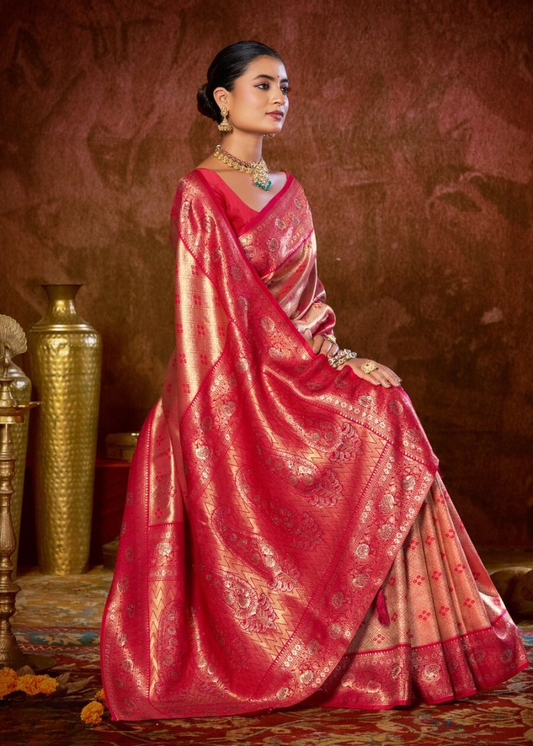 Kanjivaram Silk With Heavy Saroski Work
