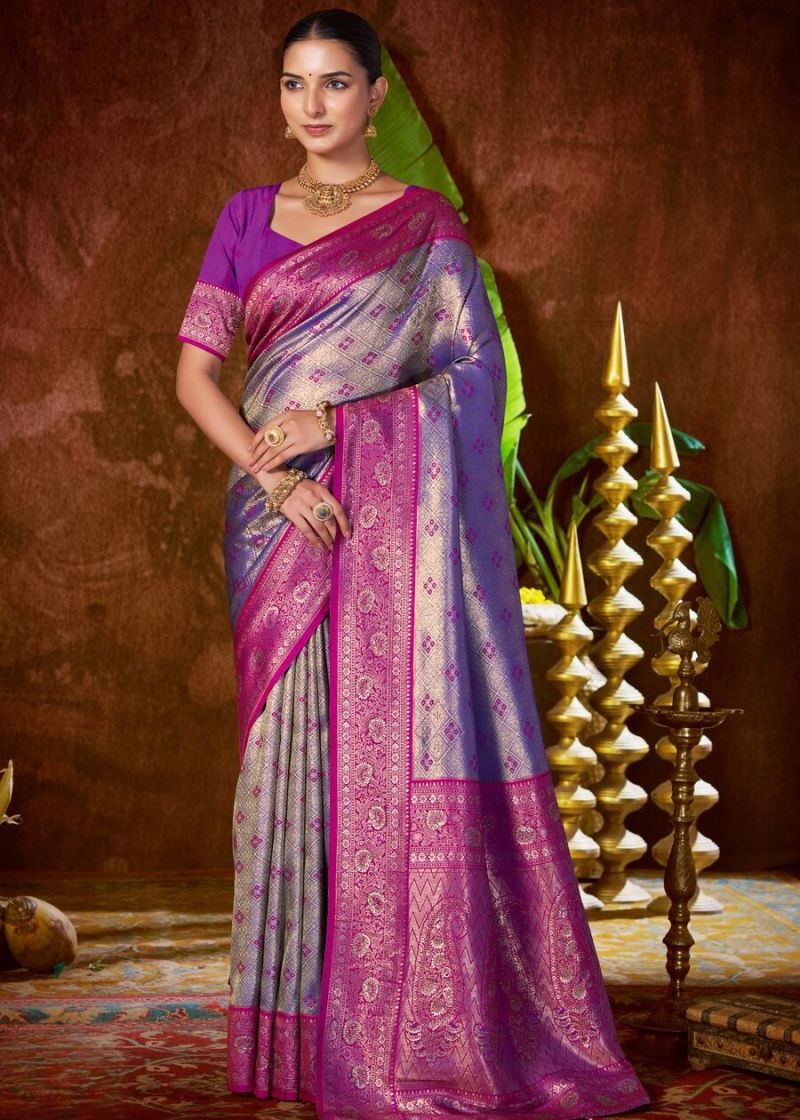 Kanjivaram Silk With Heavy Saroski Work