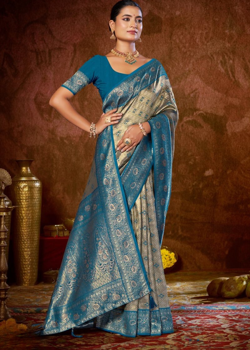 Kanjivaram Silk With Heavy Saroski Work