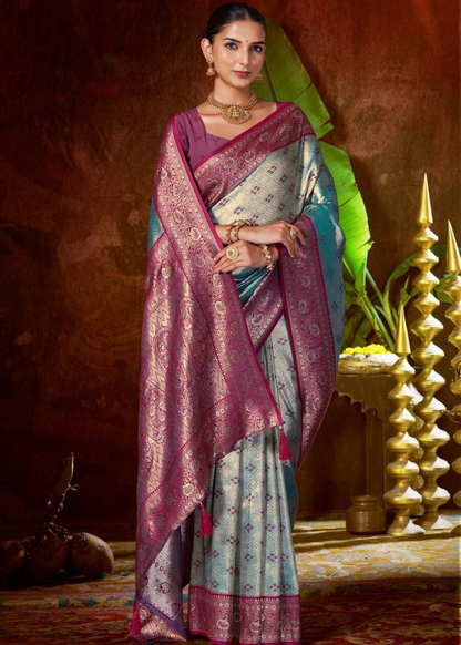 Kanjivaram Silk With Heavy Saroski Work
