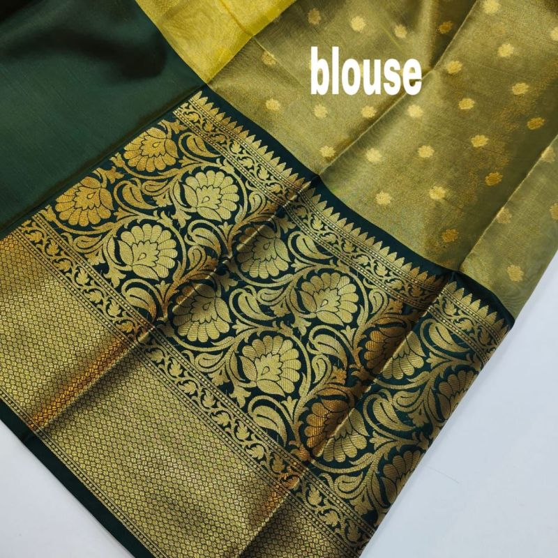 Aab Kanchivaram Green Silk Saree Collection - Elegant Designer Drapes - Posyfish.in