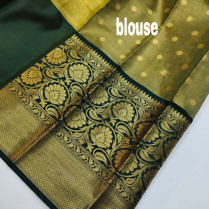 Aab Kanchivaram Green Silk Saree Collection - Elegant Designer Drapes - Posyfish.in