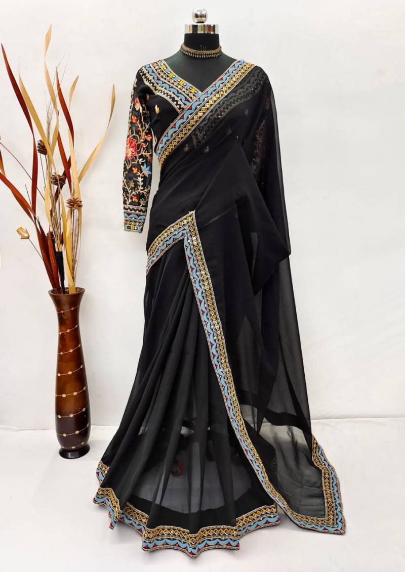 Beautiful Fancy Designer Georgette Sarees Collection - Posyfish.in
