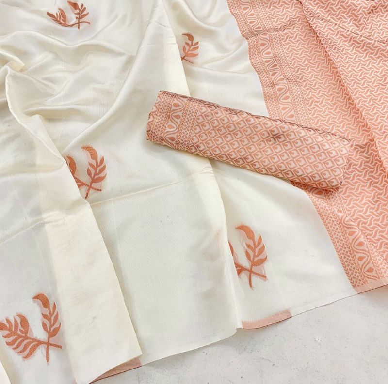 Macazo White Softy Silk Saree - Elegant 565 Collection for Graceful Wear - Posyfish.in