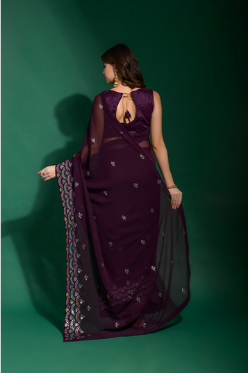 Chandani Georgette Saree Collection - Designer Sequences for Elegant Styling - Posyfish.in