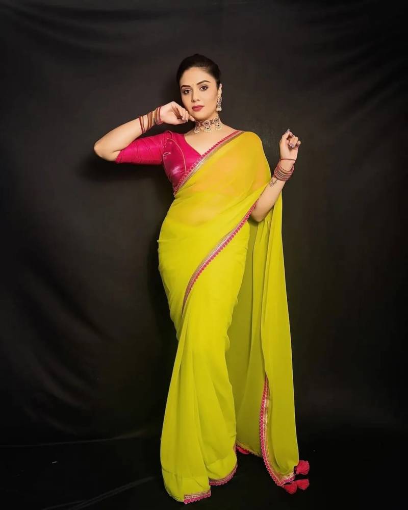 Fancy Neon Georgette Saree Collection for Vibrant Elegance - Posyfish.in