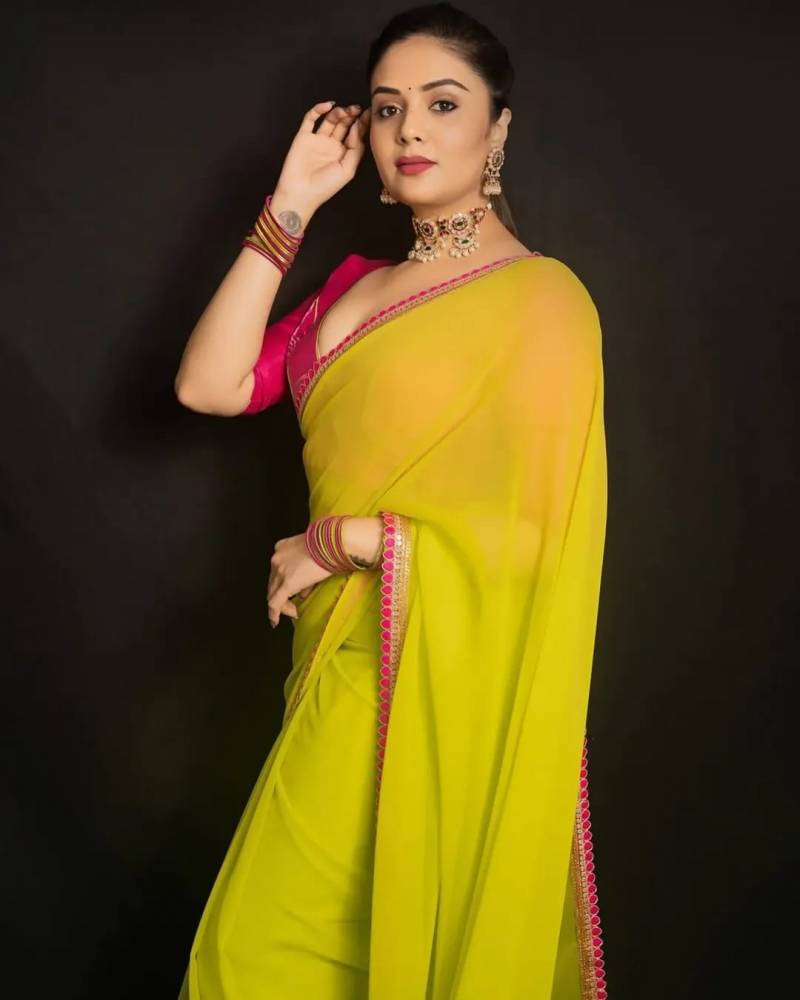Fancy Neon Georgette Saree Collection for Vibrant Elegance - Posyfish.in