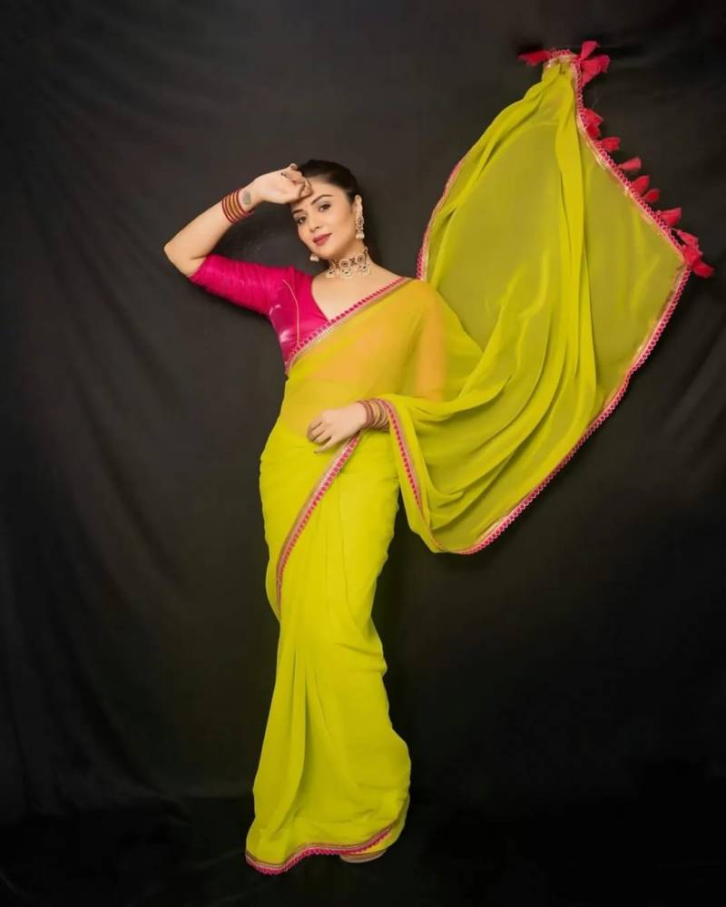 Fancy Neon Georgette Saree Collection for Vibrant Elegance - Posyfish.in