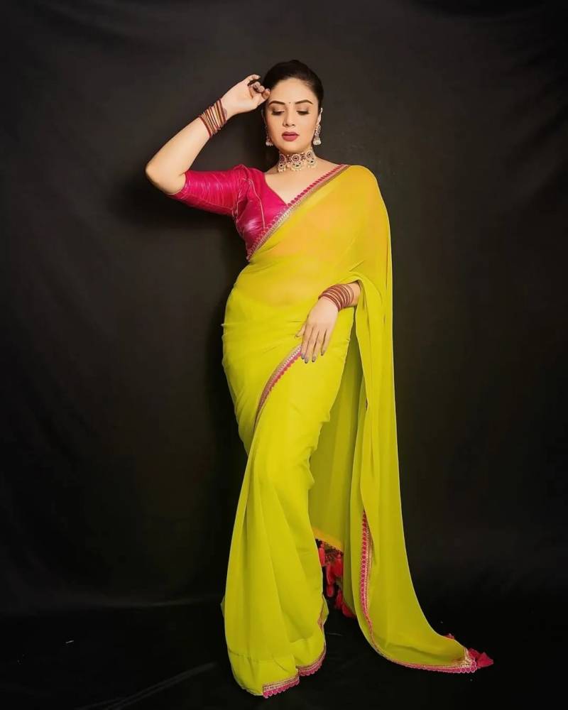 Fancy Neon Georgette Saree Collection for Vibrant Elegance - Posyfish.in