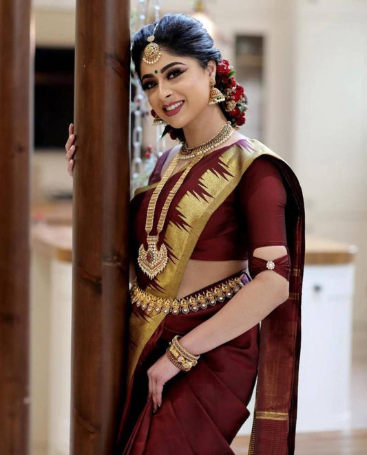 Lichi Silk Jacquard Saree Collection - Beautifully Crafted and Elegant - Posyfish.in