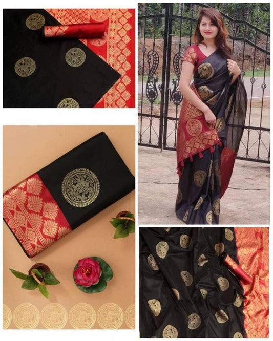 Soft Lichi Silk Saree Collection with Jacquard Work and Elegant Borders - Posyfish.in