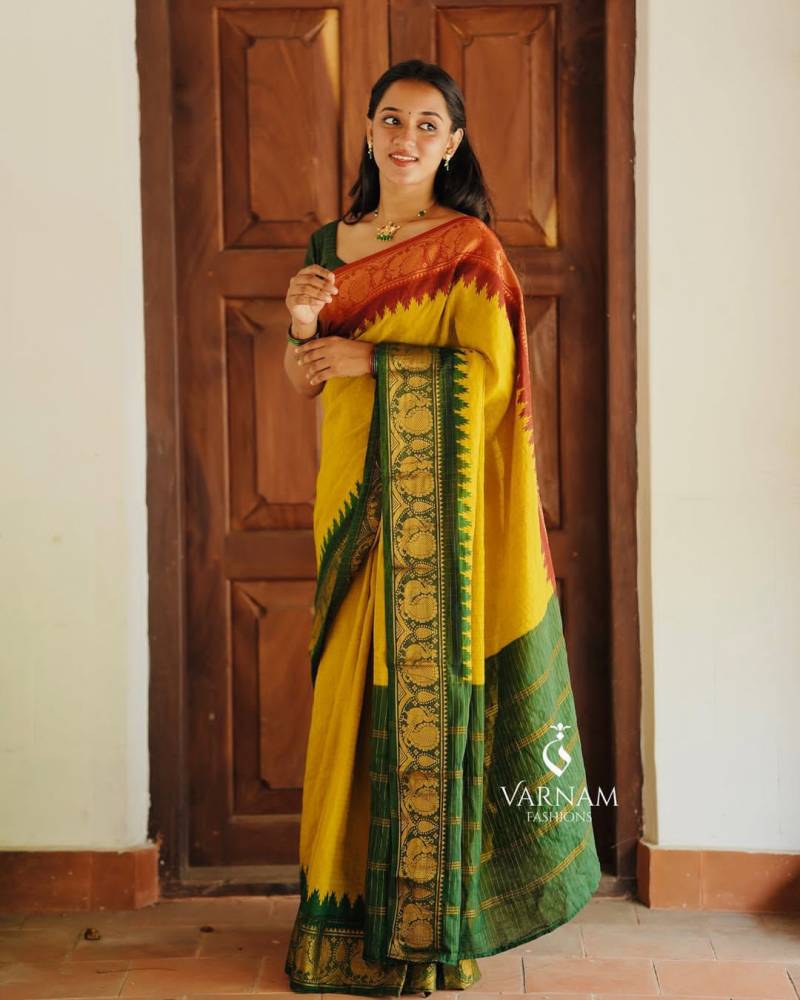 Lichi Soft Silk Jacquard Saree for Festival Wear - Posyfish.in