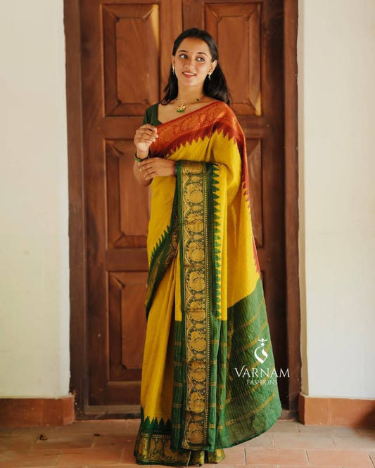 Lichi Soft Silk Jacquard Saree for Festival Wear - Posyfish.in