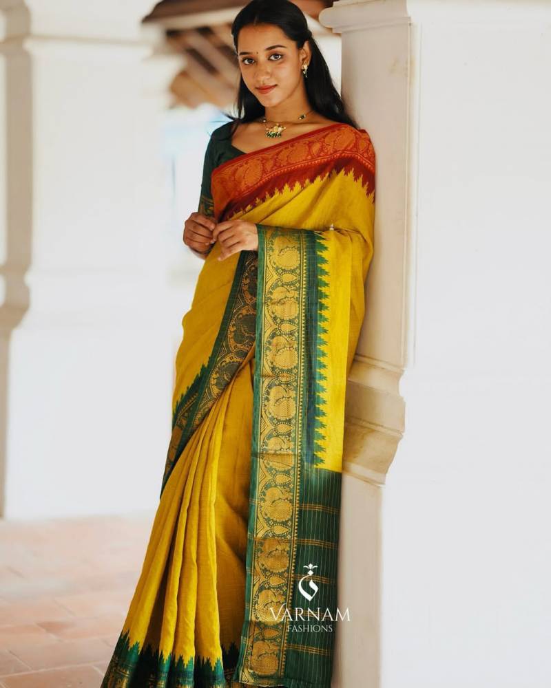 Lichi Soft Silk Jacquard Saree for Festival Wear - Posyfish.in