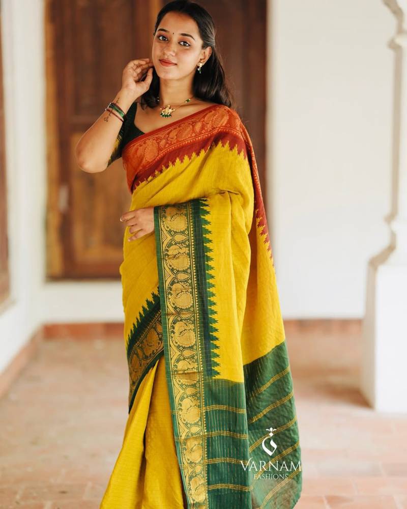 Lichi Soft Silk Jacquard Saree for Festival Wear - Posyfish.in