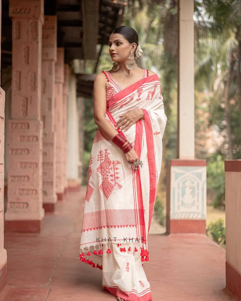Lilan Soft Cotton Pallu Saree for Festive Elegance - Posyfish.in