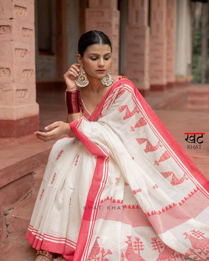 Lilan Soft Cotton Pallu Saree for Festive Elegance - Posyfish.in