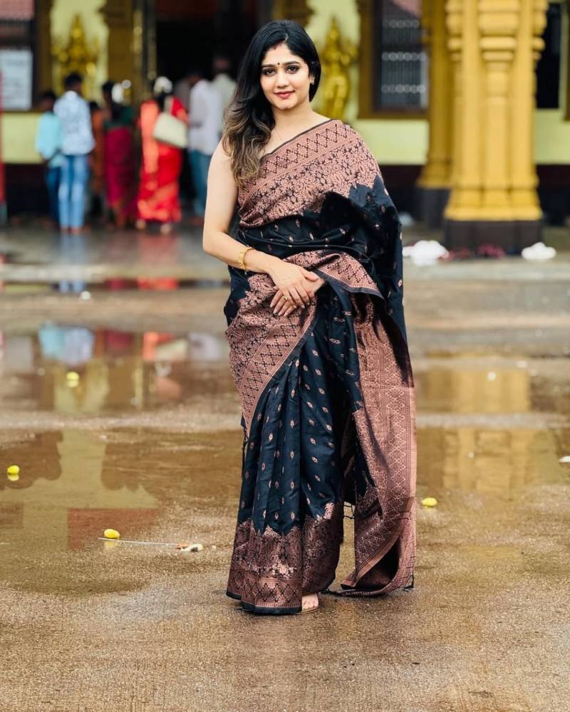 Beautiful Lichi Soft Silk Jacquard Saree with Rich Pallu Design - Posyfish.in