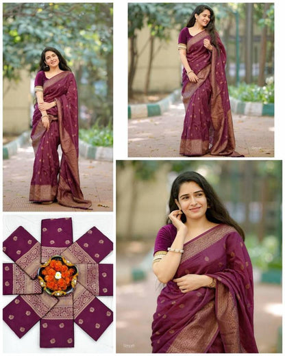 Lichi Soft Silk Saree with Rich Pallu - Posyfish.in