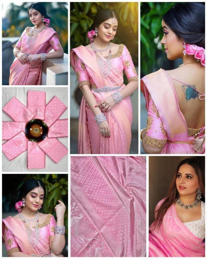 Lichi Soft Silk Saree with Rich Pallu for Wedding Wear - Posyfish.in