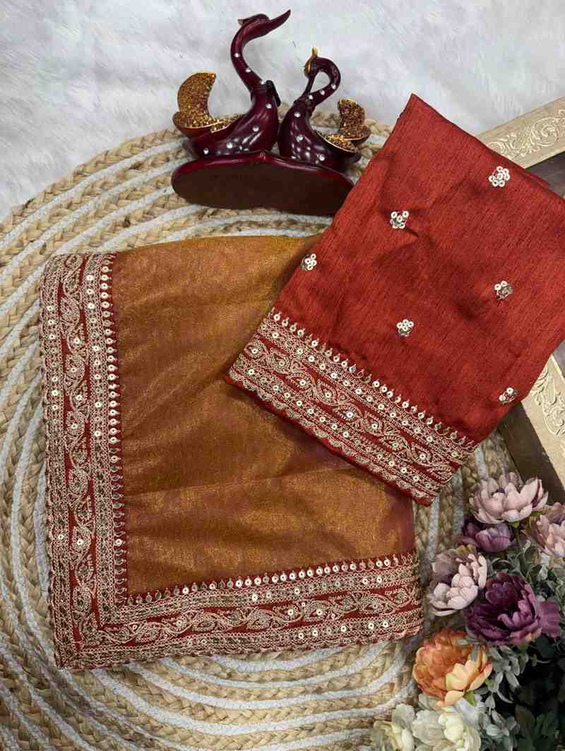 Soft Twill Designer Saree Collection with Exquisite Sequence Work - Posyfish.in