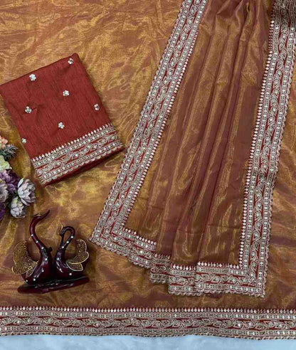 Soft Twill Designer Saree Collection with Exquisite Sequence Work - Posyfish.in