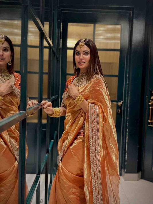 Soft Twill Designer Saree Collection with Exquisite Sequence Work - Posyfish.in