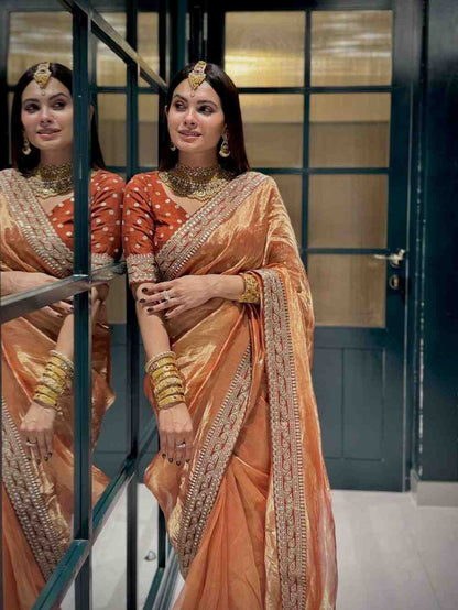 Soft Twill Designer Saree Collection with Exquisite Sequence Work - Posyfish.in