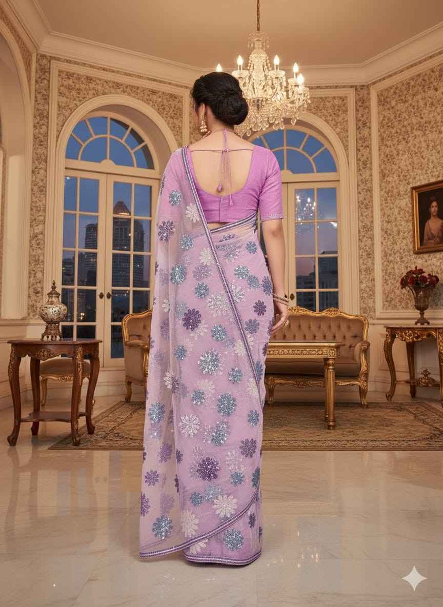 Faux Georgette Sequence Worked Fancy Saree Collection - Exquisite Elegance for Every Occasion - Posyfish.in