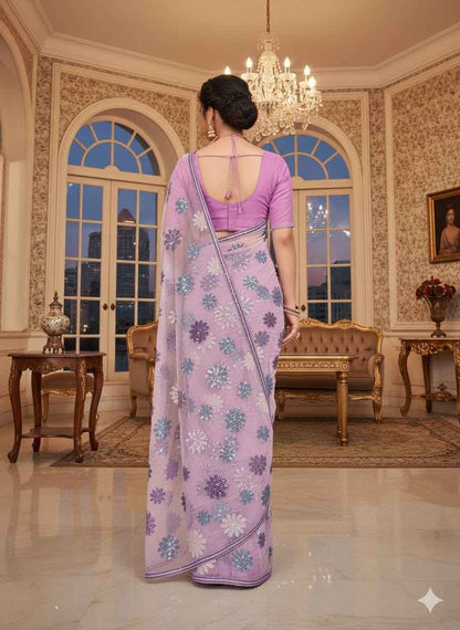 Faux Georgette Sequence Worked Fancy Saree Collection - Exquisite Elegance for Every Occasion - Posyfish.in