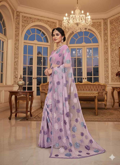 Faux Georgette Sequence Worked Fancy Saree Collection - Exquisite Elegance for Every Occasion - Posyfish.in