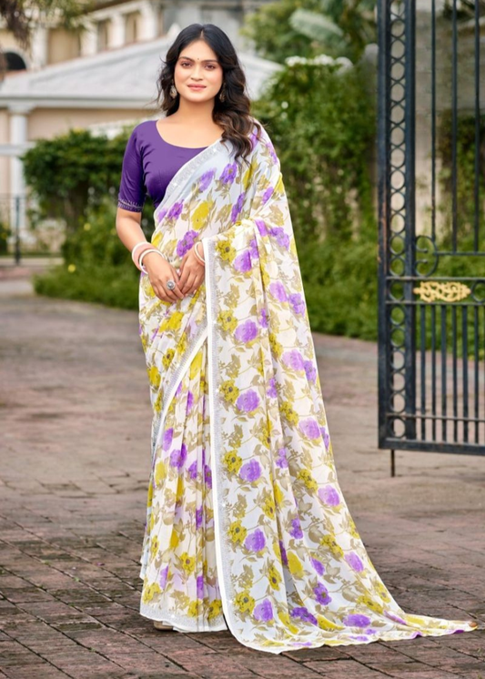 Premium Designer Fancy Georgette Printed Saree