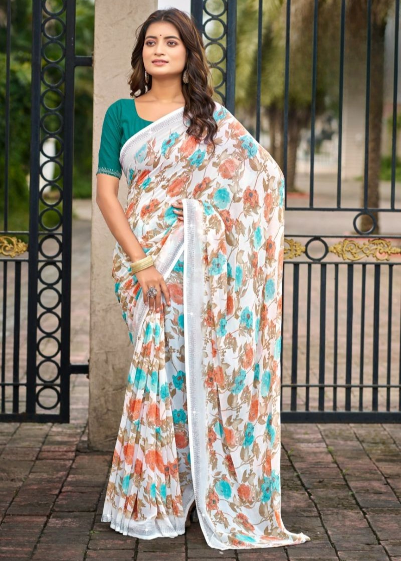 Premium Designer Fancy Georgette Printed Saree