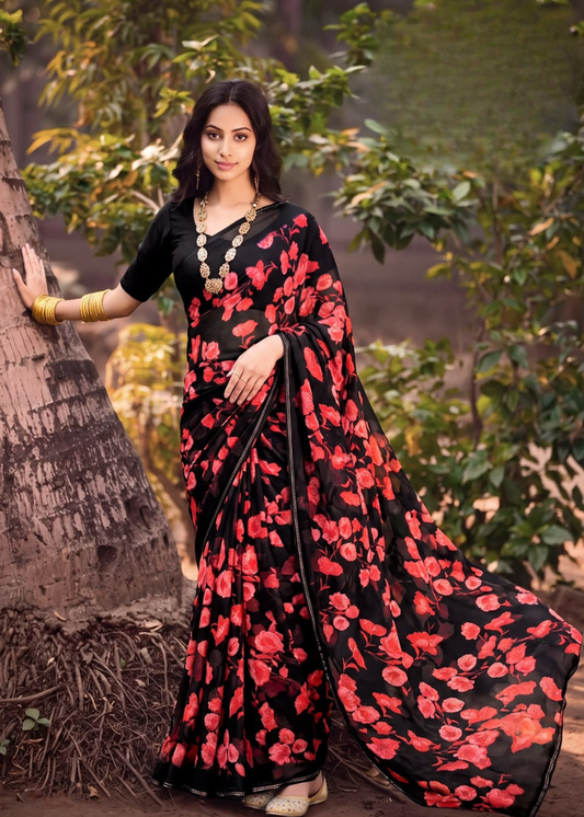 Premium Designer Printed Georgette Sarees