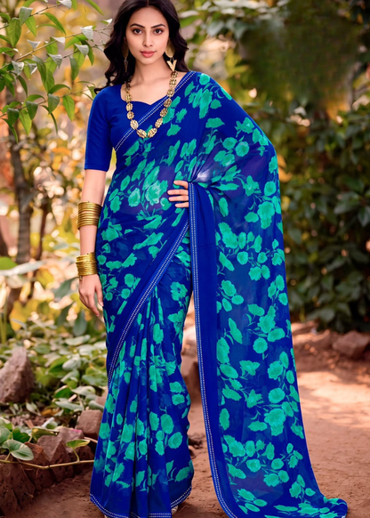 Premium Designer Printed Georgette Sarees