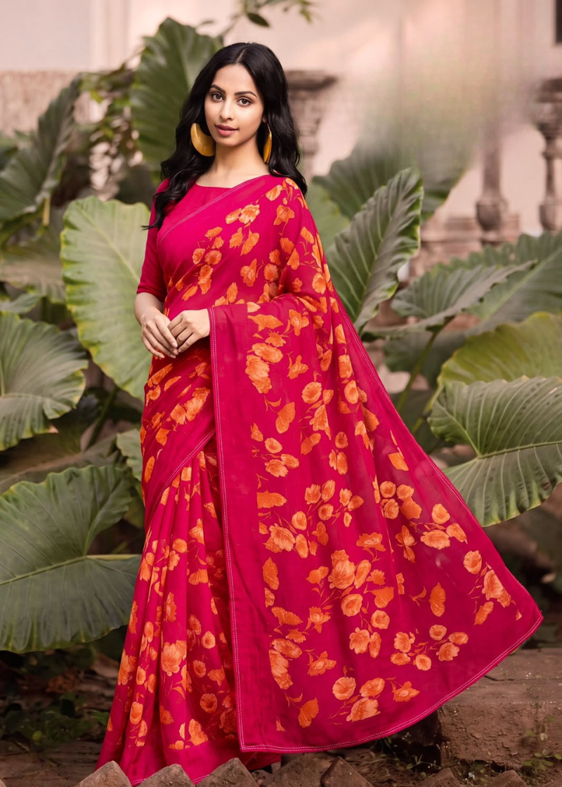 Premium Designer Printed Georgette Sarees
