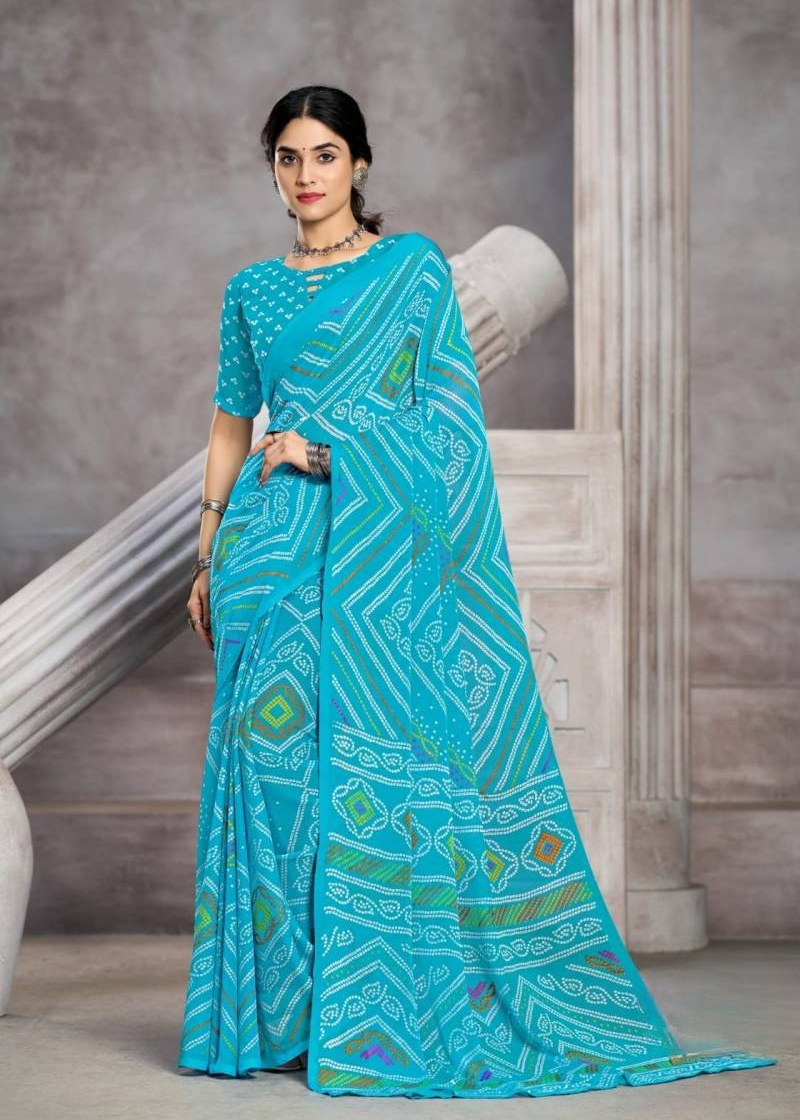 Classic Floral Chiffon Saree with Contemporary Elegance