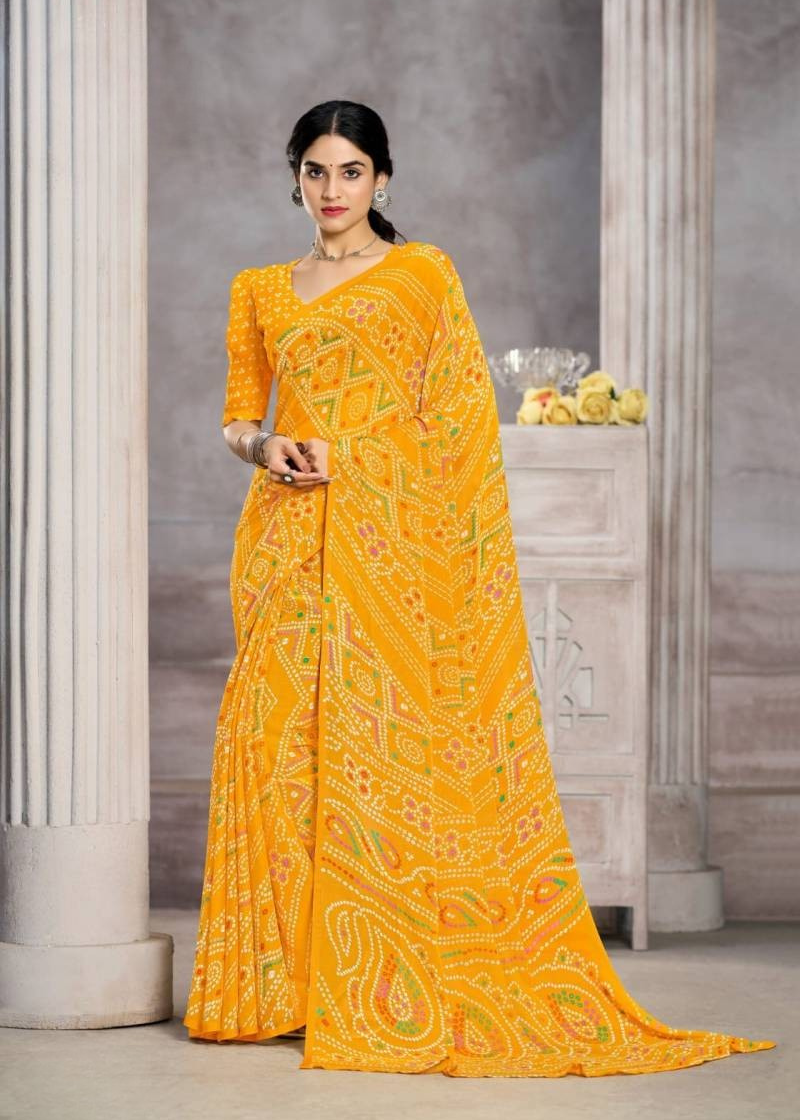 Classic Floral Chiffon Saree with Contemporary Elegance