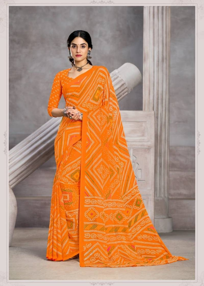 Classic Floral Chiffon Saree with Contemporary Elegance