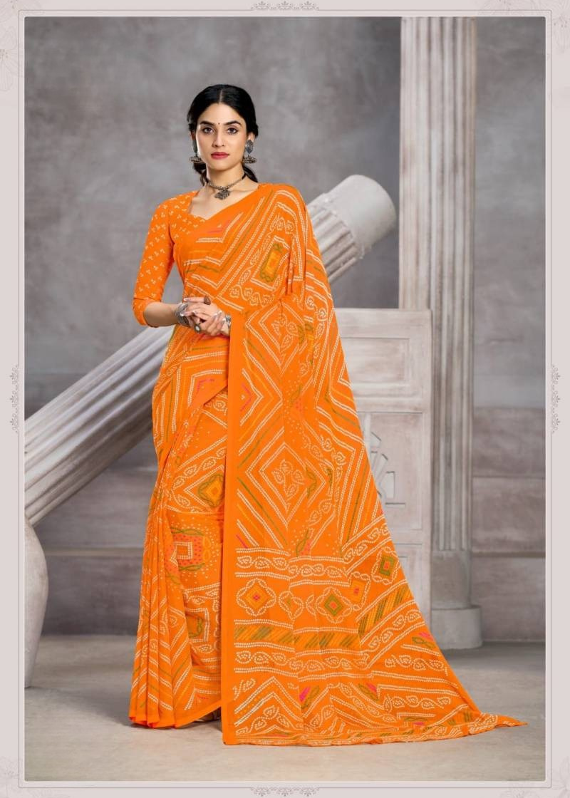 Classic Floral Chiffon Saree with Contemporary Elegance