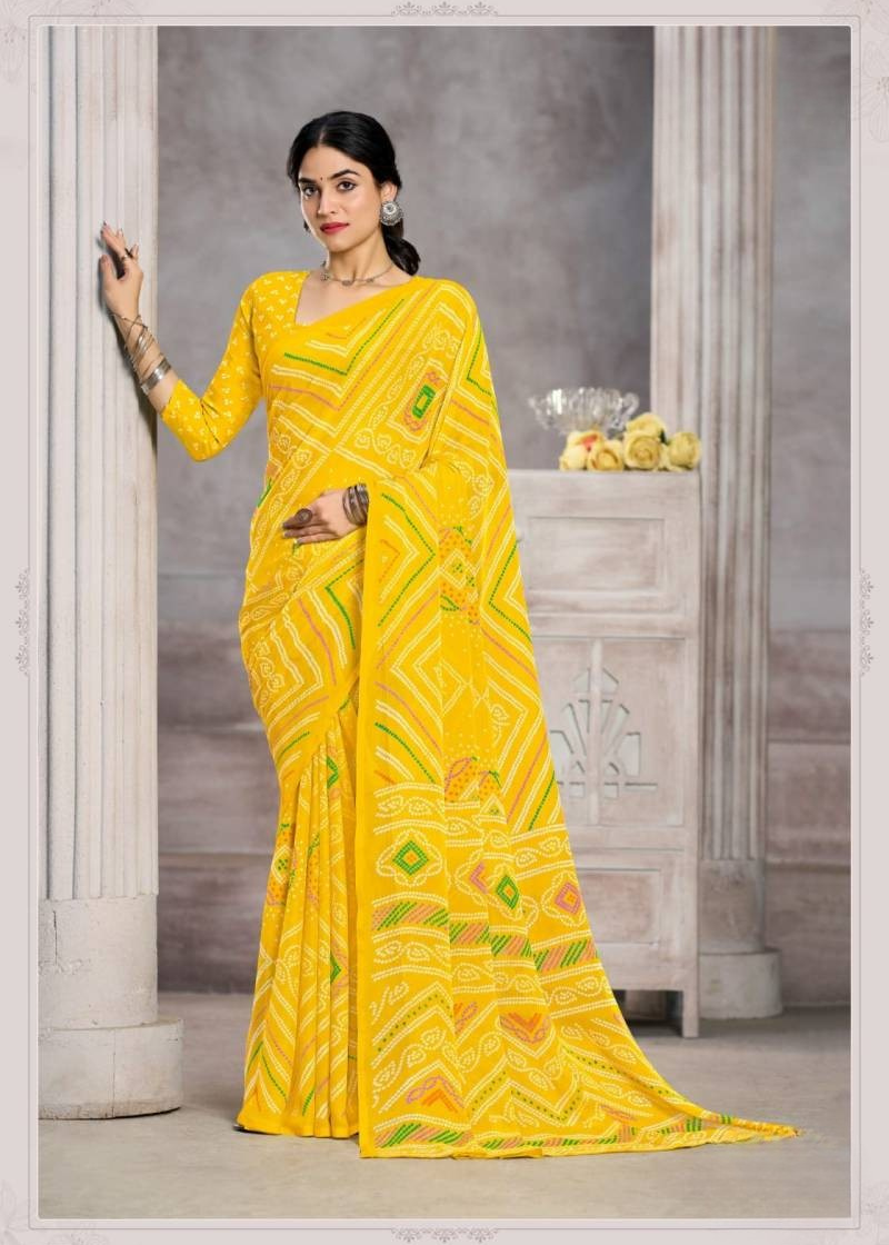 Classic Floral Chiffon Saree with Contemporary Elegance