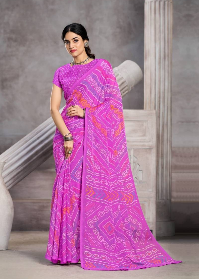 Classic Floral Chiffon Saree with Contemporary Elegance