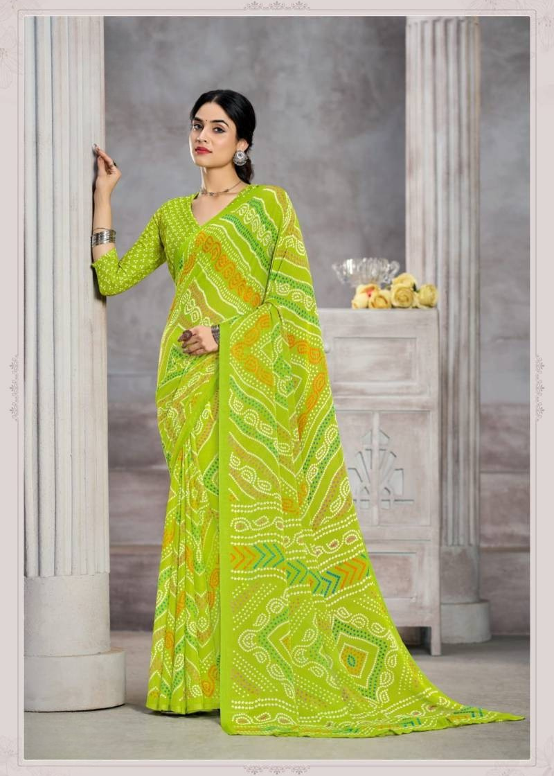 Classic Floral Chiffon Saree with Contemporary Elegance