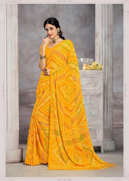 Classic Floral Chiffon Saree with Contemporary Elegance
