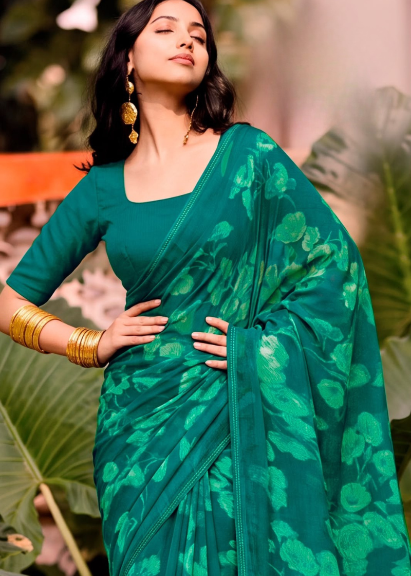 Premium Designer Printed Georgette Sarees
